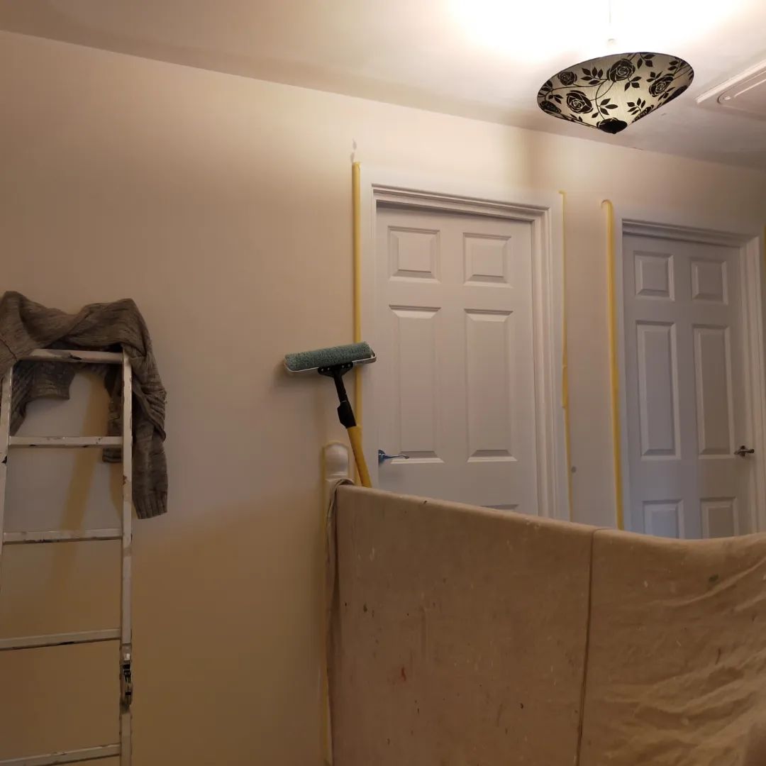 Painting and decorating in Walsall/west midlands. Hallway walls and ceilings. Wa…